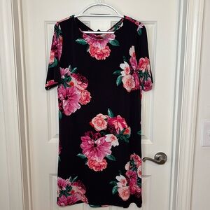 Beautiful navy & floral dress, large